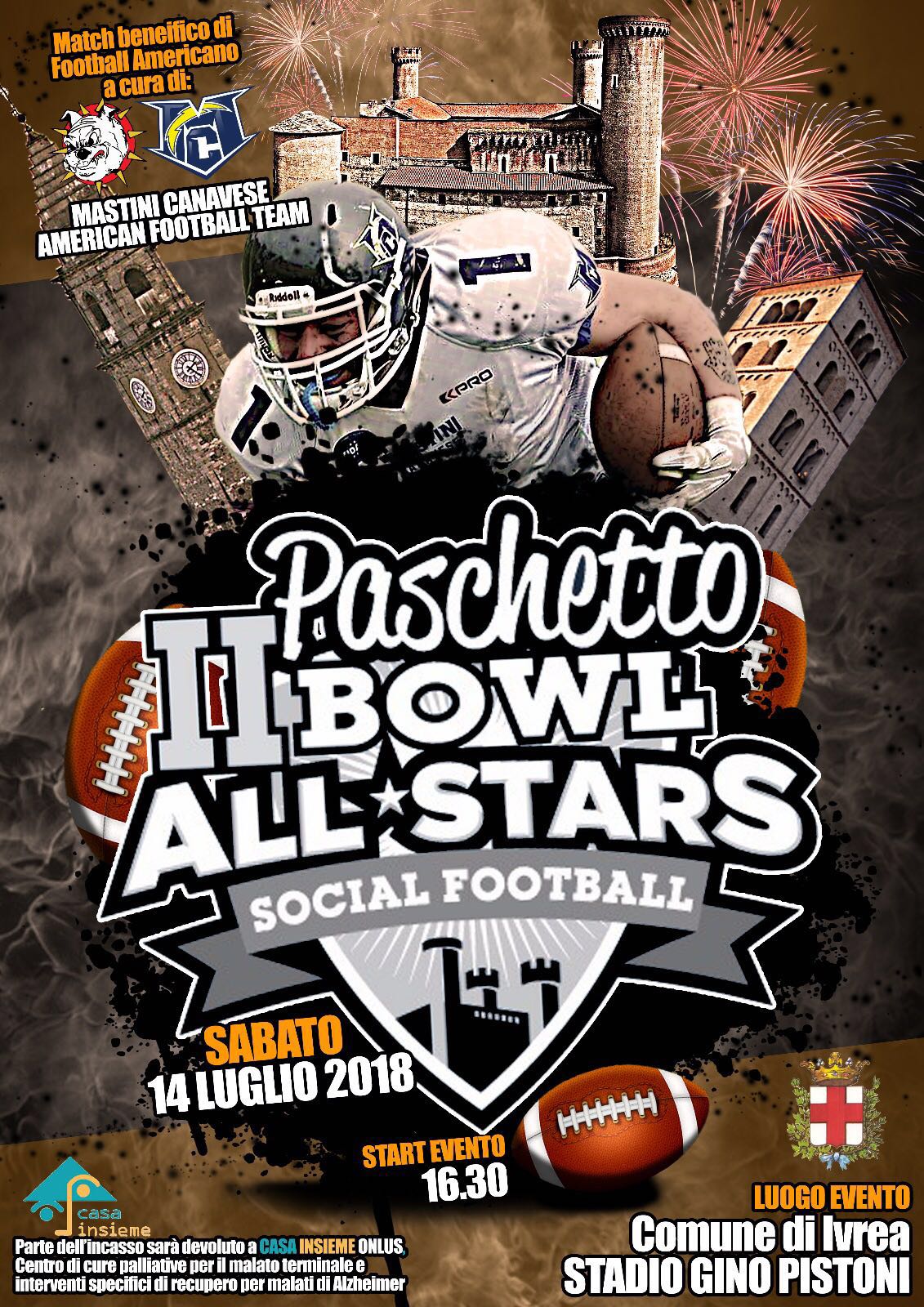 Grande football americano a Ivrea – Appuntamento col ‘Paschetto Bowl, Social Football All Star Game’