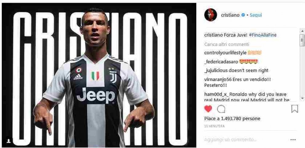 Esplosione social Juve – Ronaldo dà il “buongiorno” ai tifosi bianconeri: Milioni di Like