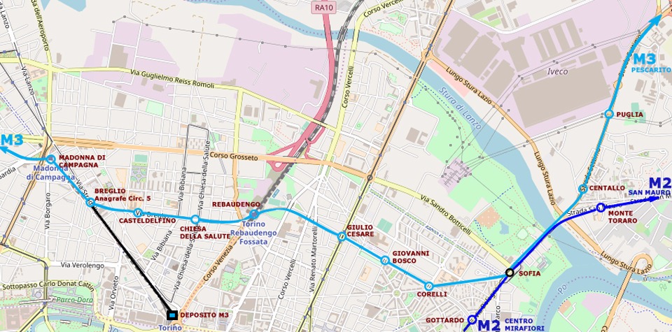 Proposta innovativa per Torino – Metro 2 e se progettassimo anche la Metro 3 in appoggio?