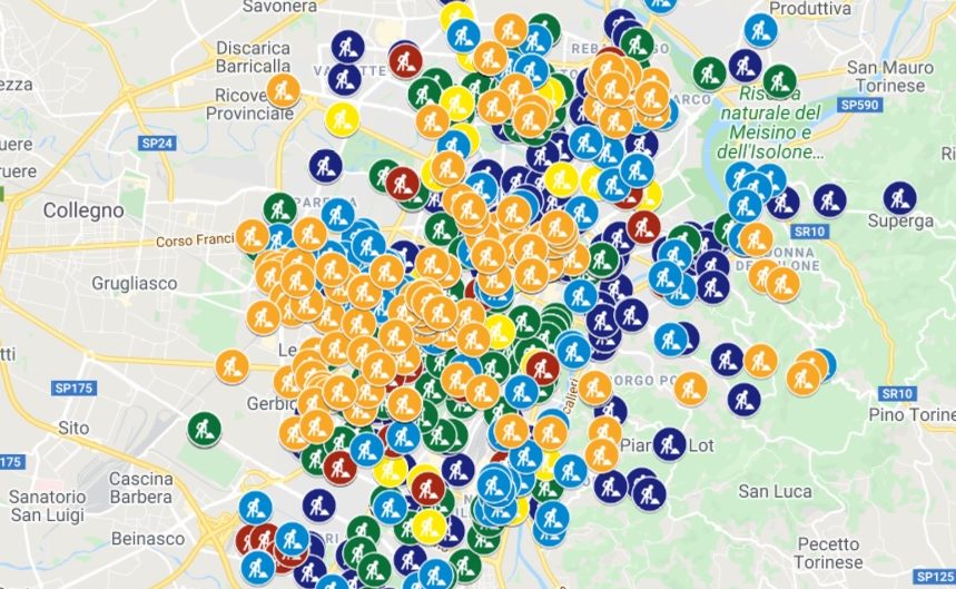 Torino – Completato il piano cantieri 2021, oltre 900 interventi in città: ecco la mappa interattiva