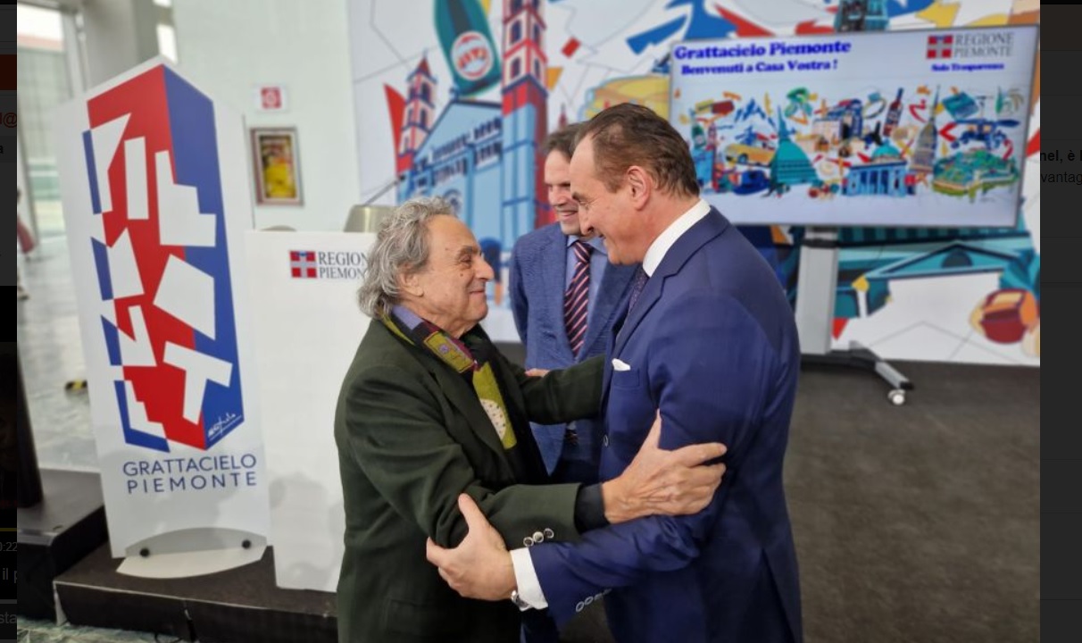 Torino – Il grande artista Ugo Nespolo firma il nuovo logo della Regione Piemonte. Cirio: “E’ un onore” FOTO